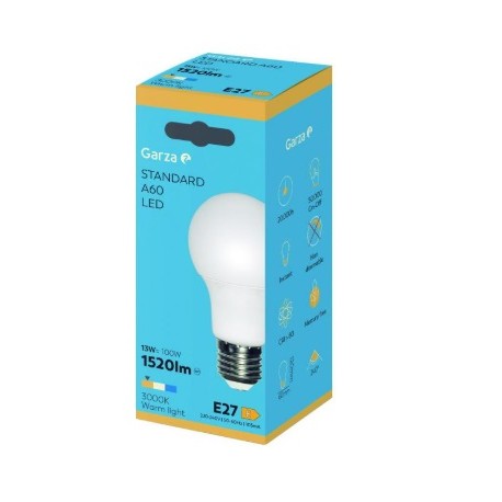 Bombilla estándar LED E27 13W 1520lm 240º