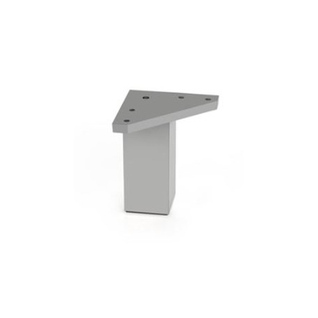 Pata ABS cuadrada aluminio mate 4x4cm