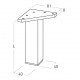 Pata ABS cuadrada aluminio mate 4x4cm