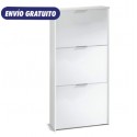 Zapatero 3 trampones blanco brillo 60x22x113cm
