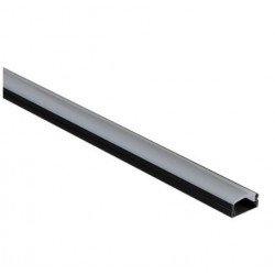 Perfil de superficie aluminio negro para tira led 2 metros