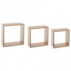 Estantería triple estantes forma de cubo roble