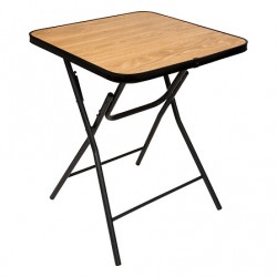 Mesa plegable negra tapa madera 60x60cm