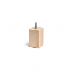 Pata madera cuadrada haya crudo 4,7x4,7x8cm