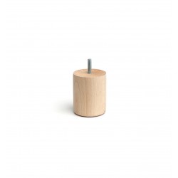 Pata madera redonda haya crudo 6,5x6,5x8cm