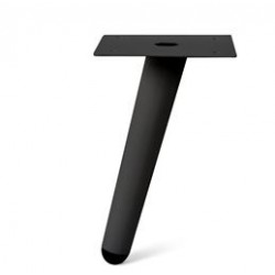 Pata cónica acero negro mate 15cm
