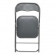 Silla plegable de metal acolchada gris