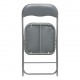 Silla plegable de metal acolchada gris