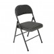Silla plegable de metal con asiento negro jaspeado