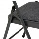 Silla plegable de metal con asiento negro jaspeado