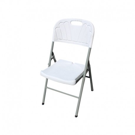 Silla plegable resina blanca