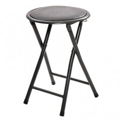 Taburete plegable de cocina negro