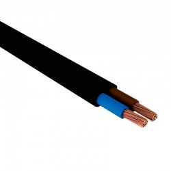 Cable plano 2x0,75mm negro