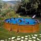 Piscina de acero acabado madera ovalada Pacific Gre altura 120