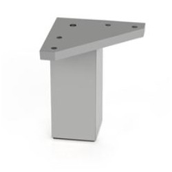 Pata ABS cuadrada aluminio mate 4x4cm