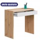 Mesa de escritorio juvenil con cajón en blanco y roble Noa