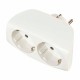 Adaptador enchufe doble schuko frontal 16A 250V 2400W 4,8mm