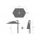 Parasol de aluminio excéntrico inclinable 3x4,2 metros
