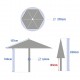 Parasol de acero 2,7 metros Soya arcilla