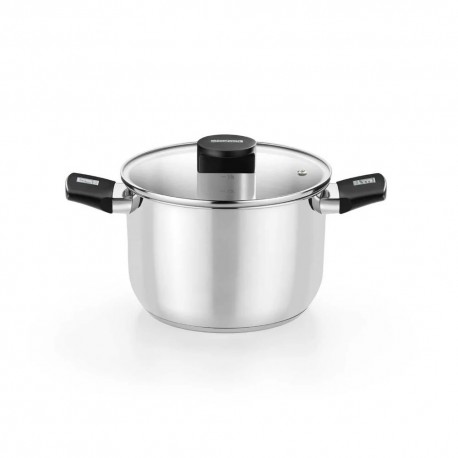 Olla de acero inoxidable Élite con tapa de cristal 24cm