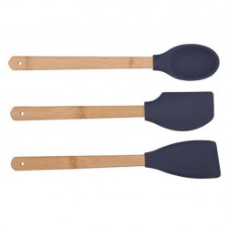 Set 3 utensilios de cocina silicona y madera