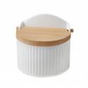 Salero porcelana grabada con tapa bambú