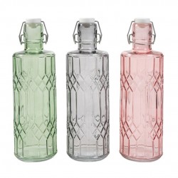 Botella de cristal tallada 1L colores surtidos